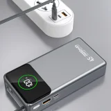 K31 Pro 20000 mAh-s powerbank behúzható 45 W-os USB-C kábellel – szürke 9