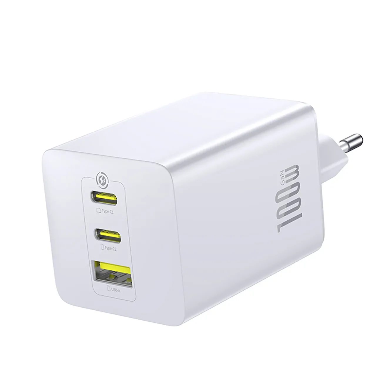 EnerFill FE11 2x USB-C USB-A 100 W-os fali töltő – fehér