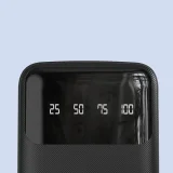 K6Pro+ 20000 mAh-s power bank beépített USB-C, microUSB és iPhone Lightning kábelekkel – fekete 7