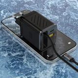 67 W-os GaN USB-A–USB-C fali töltő behúzható USB-C PD QC kábellel – fekete 7