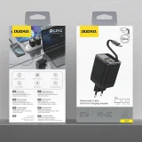 67 W-os GaN USB-A–USB-C fali töltő behúzható USB-C PD QC kábellel – fekete 9
