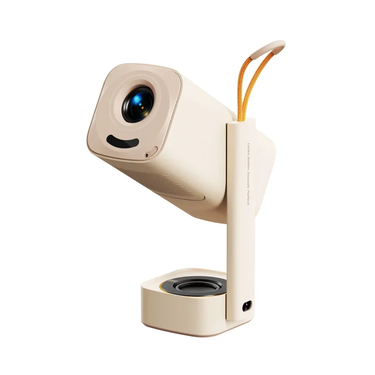 Hordozható, összecsukható multimédiás projektor WiFi-vel és Bluetooth-szal, Full HD 1080p - bézs