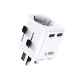 UK US AUS Ázsia EU USB-A utazó hálózati adapter – fehér