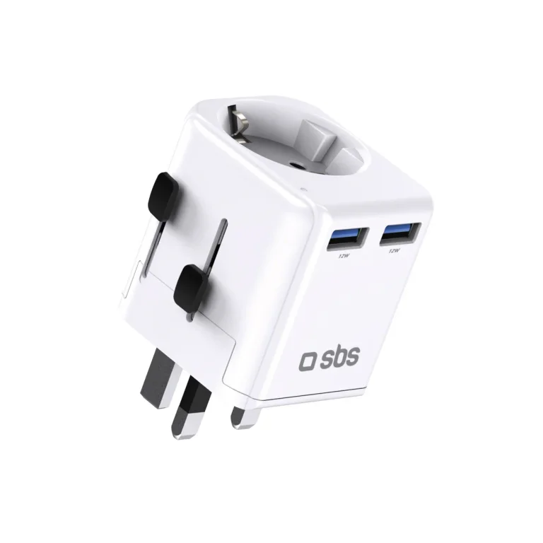 UK US AUS Ázsia EU USB-A utazó hálózati adapter – fehér