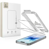 Kaljeno staklo za iPhone 17 s aplikatorom Quick Set+, crno - 2 kom.