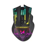 Vezeték nélküli optikai játékegér újratölthető akkumulátorral, RGB világítással, 3200 DPI - fekete 2