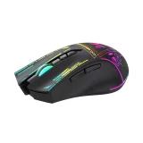 Vezeték nélküli optikai játékegér újratölthető akkumulátorral, RGB világítással, 3200 DPI - fekete 4