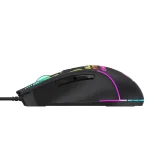 Vezetékes optikai játékegér háttérvilágítással, 7 gombbal, 7200 DPI, RGB – fekete 3