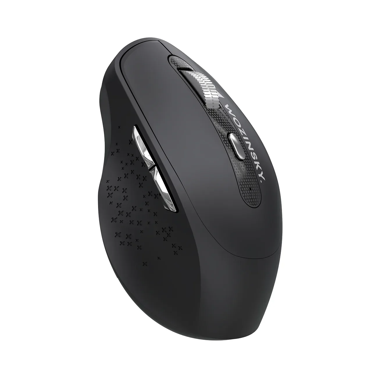 Ergonómikus vezeték nélküli egér, 6 gomb, Bluetooth, 1600 DPI – fekete