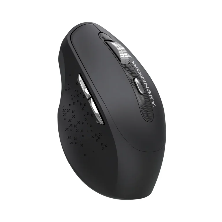 Ergonómikus vezeték nélküli egér, 6 gomb, Bluetooth, 1600 DPI – fekete
