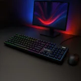 Háttérvilágításos membrános billentyűzet RGB játékgörgővel – fekete 8