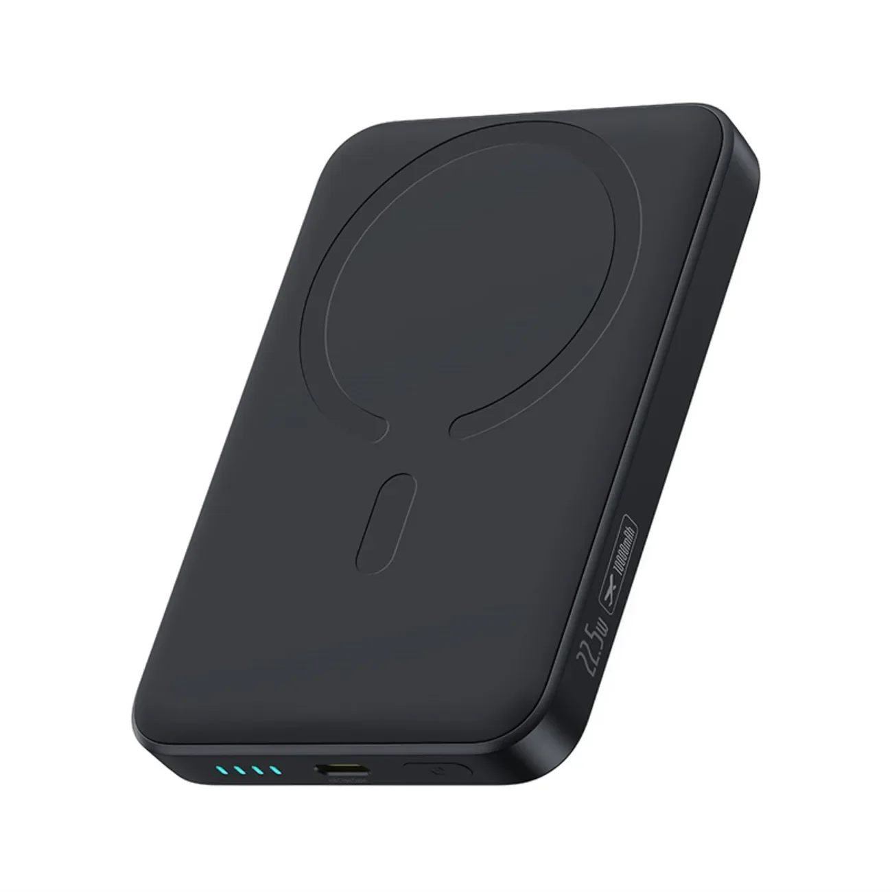 10000 mAh-s, 22,5 W-os power bank USB-C kábellel EnerFill FM11 Ultra-Mini MagSafe – Fekete