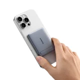 Ultravékony, 5000 mAh-s powerbank állvánnyal, PicoGo AM31 Qi2 MagSafe 20 W-os kábellel – szürke 6