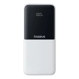 10000 mAh-s, 22,5 W-os LiPo power bank beépített USB-C és iPhone Lightning kábelekkel – fehér 2