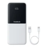 10000 mAh-s, 22,5 W-os LiPo power bank beépített USB-C és iPhone Lightning kábelekkel – fehér 7