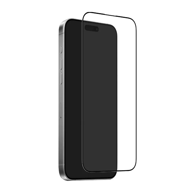 Edzett üveg képernyővédő iPhone 17-hez, felhordó eszközzel és fekete Puro Frame-mel