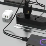 USB-A–USB-C fali töltő 35 W-os USB-C PD QC kábellel – fehér 2
