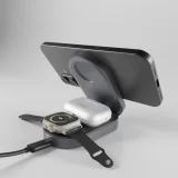 3 az 1-ben vezeték nélküli összecsukható töltőállomás iPhone, Apple Watch és AirPods készülékekhez QI2 MFI - Fekete 5
