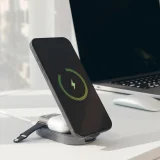 3 az 1-ben vezeték nélküli összecsukható töltőállomás iPhone, Apple Watch és AirPods készülékekhez QI2 MFI - Fekete 9