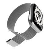 Rozsdamentes acél szíj Apple Watch 42, 44, 45, 49 mm-hez, milánói stílusú – ezüst 4