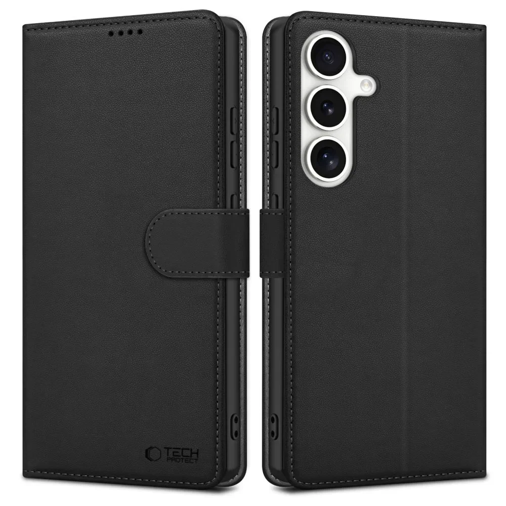 Összecsukható öko-bőr tok Samsung Galaxy S25 FE Wallet - fekete Összecsukható öko-bőr tok Samsung Galaxy S25 FE Wallet - fekete