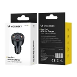 2xUSB-C 2xUSB-A 60 W-os autós töltő – fekete 4
