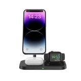 3-u-1 bežični punjač s postoljem za pametni telefon, Apple Watch i AirPods MagSafe - crna 2