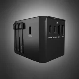 Utazási adapter EU, UK, US és AUS aljzatokhoz, USB-C és USB-A portokkal, GaN 70 W – fekete 7