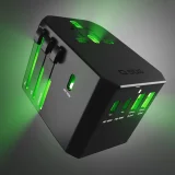 Utazási adapter EU, UK, US és AUS aljzatokhoz, USB-C és USB-A portokkal, GaN 70 W – fekete 8