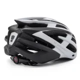 MTB kerékpáros sisak levehető napellenzővel és USB hátsó lámpával, 54-57 cm - fekete-fehér 3
