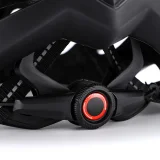 MTB kerékpáros sisak levehető napellenzővel és USB hátsó lámpával, 54-57 cm - fekete-fehér 8