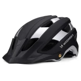 Könnyű MTB kerékpáros sisak levehető napellenzővel, 57-62 cm - fekete és ezüst színben 3