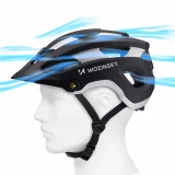 Könnyű MTB kerékpáros sisak levehető napellenzővel, 57-62 cm - fekete és ezüst színben 6