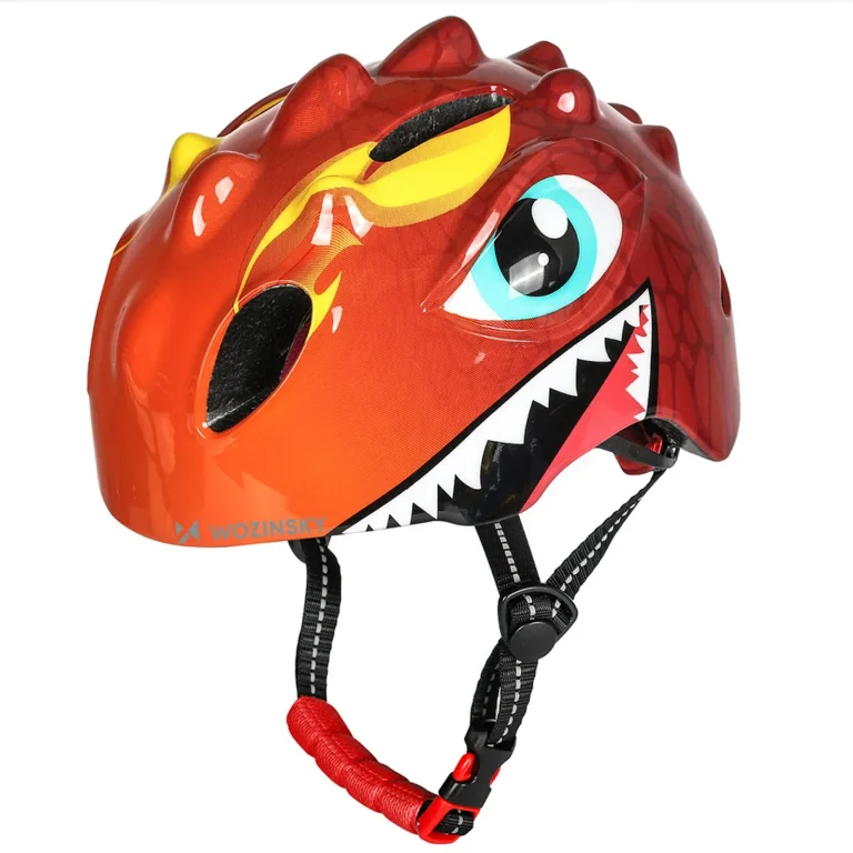 Könnyű gyermek biciklis sisak 50-54 cm - piros sárkány