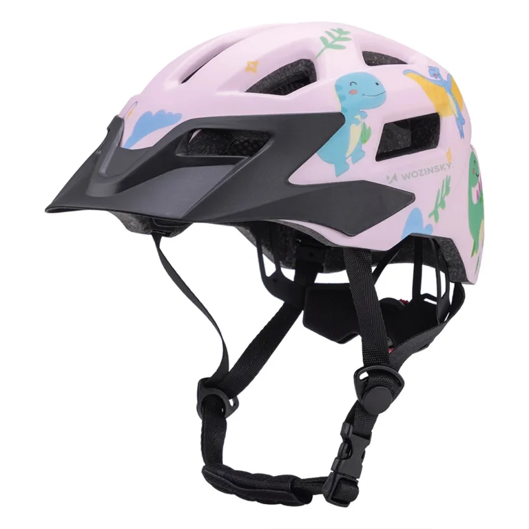 Gyermek MTB biciklis sisak levehető napellenzővel, 48-52 cm - rózsaszín