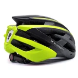 MTB kerékpáros sisak levehető napellenzővel és USB hátsó lámpával, 57-62 cm - fekete és sárga színben 5