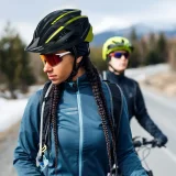 MTB kerékpáros sisak levehető napellenzővel és USB hátsó lámpával, 57-62 cm - fekete és sárga színben 9