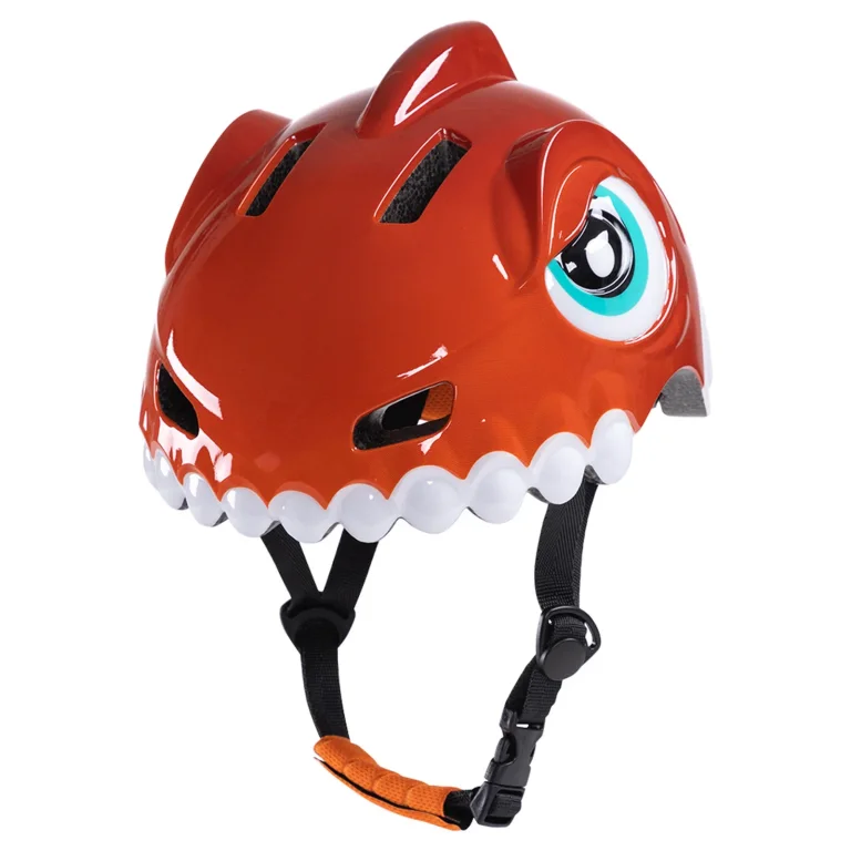 Gyermek biciklis sisak 52-56 cm - piros dinoszaurusz