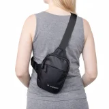 Vízálló, kétrekeszes unisex mini válltáska egy telefon számára - fekete 5