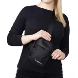 Vízálló, kétrekeszes unisex mini válltáska egy telefon számára - fekete 9