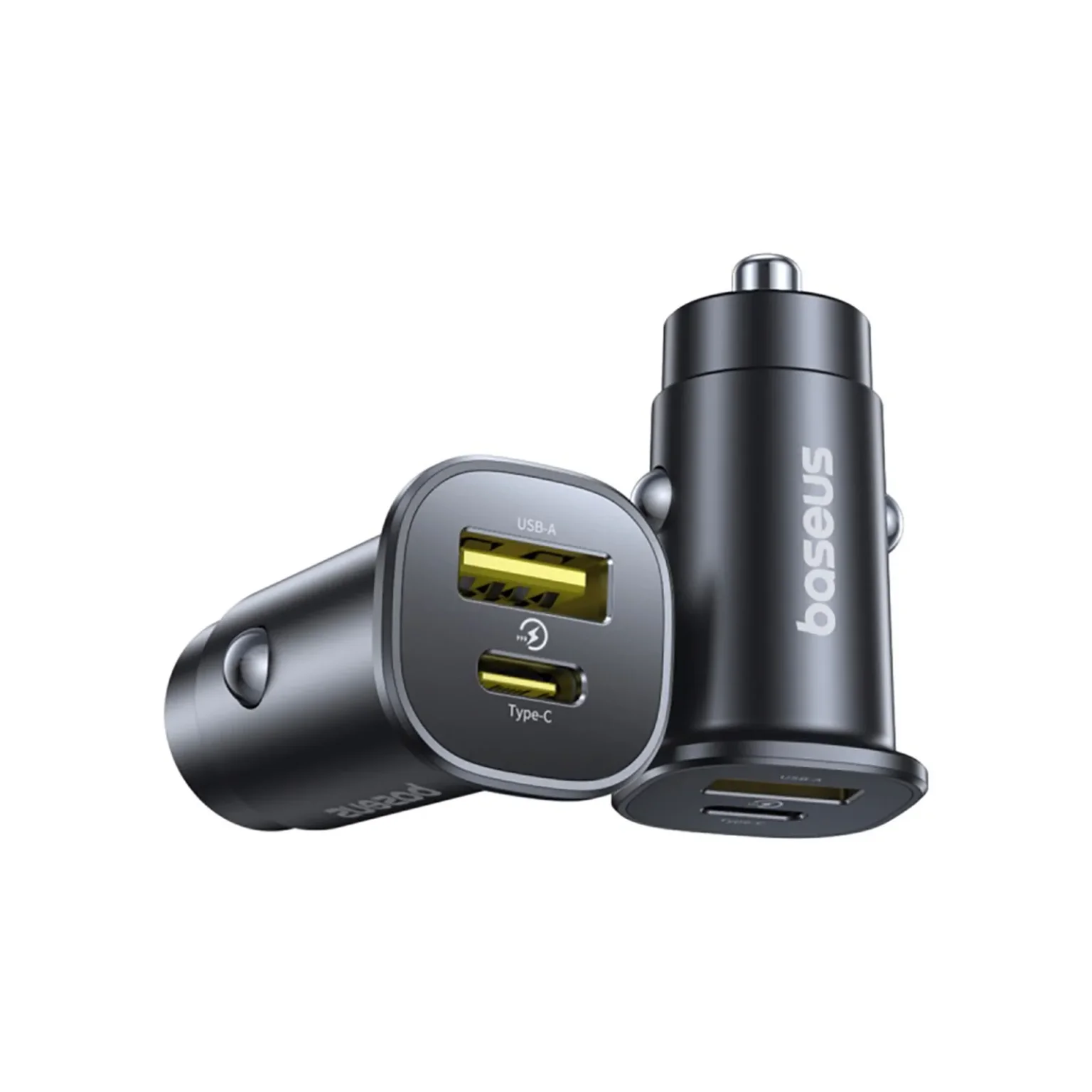 USB-C–USB-A 30 W-os autós töltő – fekete USB-C–USB-A 30 W-os autós töltő – fekete