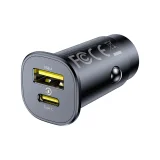 USB-C–USB-A 30 W-os autós töltő – fekete 2