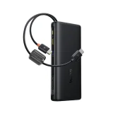 25000mAh 145W-os Power Bank kijelzővel és beépített USB-C kábelekkel - Fekete 2