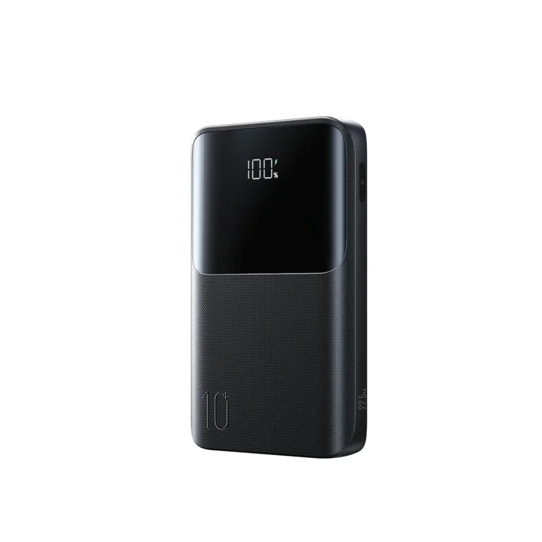 10000mAh 22.5W USB-A USB-C Power Bank kijelzővel JR-QP191 Mini - Fekete