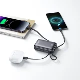 20000mAh 22.5W USB-C Power Bank dupla kábellel - Fekete 11