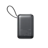 20000mAh 22.5W USB-C Power Bank dupla kábellel - Fekete 3