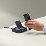 5 az 1-ben USB-A-ról USB-C-re történő töltőállomás visszahúzható kábellel, 140W Qi2 - Fekete 11