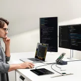 5 az 1-ben USB-A-ról USB-C-re történő töltőállomás visszahúzható kábellel, 140W Qi2 - Fekete 9