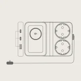 6 az 1-ben vezeték nélküli töltőállomás USB-A, USB-C, 2x AC csatlakozó, 67W - Fekete 10