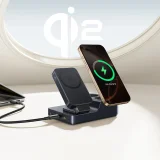 6 az 1-ben vezeték nélküli töltőállomás USB-A, USB-C, 2x AC csatlakozó, 67W - Fekete 8